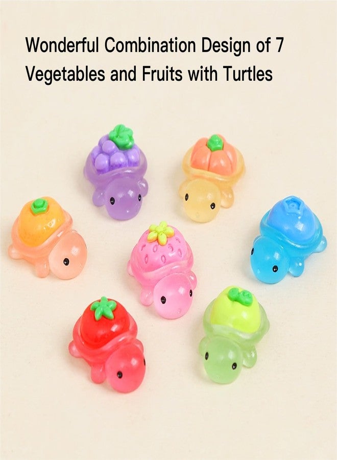 cntjv 50Pcs Mini Animals Figures to Hide Small Resin Turtles Figurines Tiny Glow in The Dark Miniature Plastic Sea Animals, Fruit, Vegetable, and Turtle Combinations in Novel Designs (7 Styles Mix) - Image 5